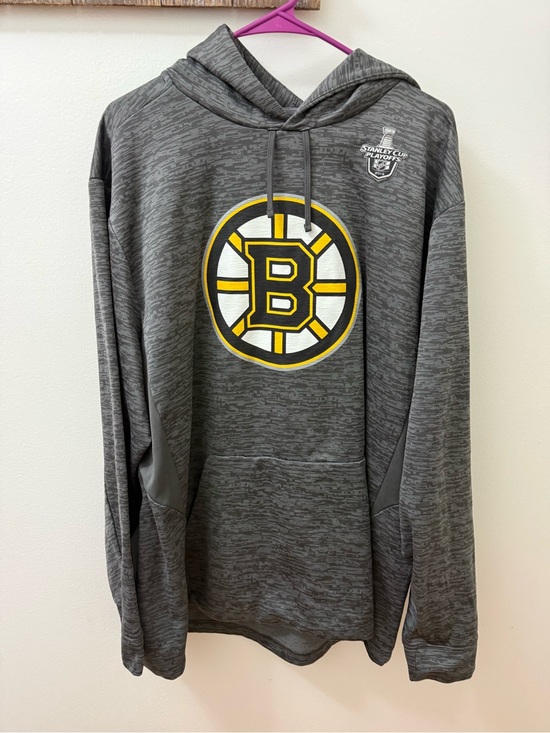 Fanatics Other - Boston Bruins Gray Pullover Hoodie with Yellow Logo